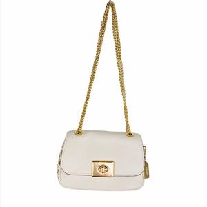 Coach Leather Snake Trim Cassidy Crossbody Purse